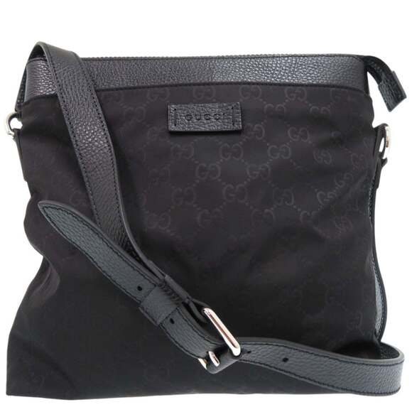 Gucci Handbags - GUCCI Black Leather Shoulder Bag